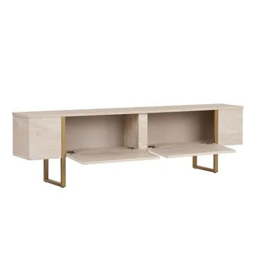 Nopira TV-bänk 180 cm - Travertin/guld - Möbler - Tv möbel & mediamöbel - TV bänk & mediabänk