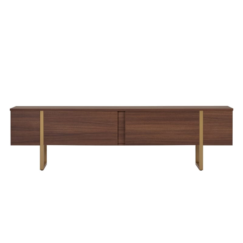 Nopira TV-bänk 180 cm - Valnöt och guld - Möbler - Tv möbel & mediamöbel - Mediastativ & väggfäste