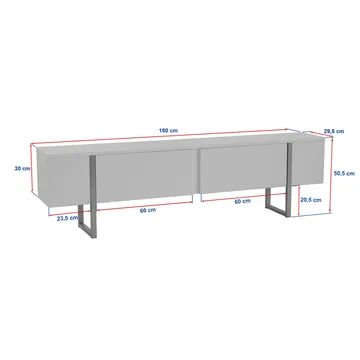 Nopira TV-bänk 180 cm - Valnöt och svart - Möbler - Tv möbel & mediamöbel - TV bänk & mediabänk