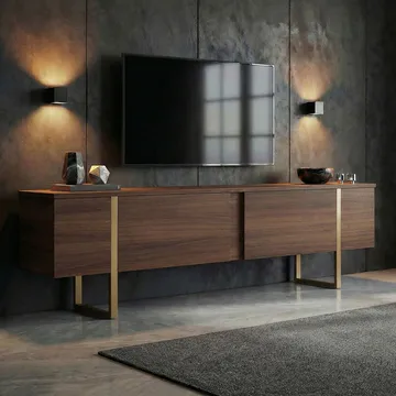 Nopira TV-bänk 180 cm - Valnöt/guld - Möbler - Tv möbel & mediamöbel - TV bänk & mediabänk