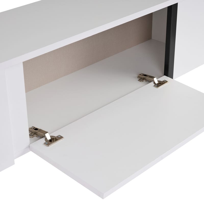 Nopira TV-bänk 180 cm - Vit och svart - Möbler - Tv möbel & mediamöbel - Mediastativ & väggfäste