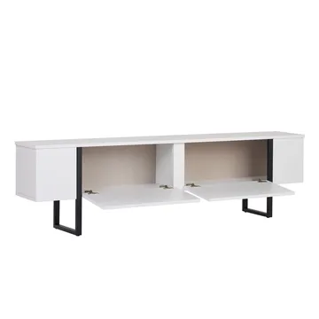 Nopira TV-bänk 180 cm - Vit och svart - Möbler - Tv möbel & mediamöbel - TV bänk & mediabänk