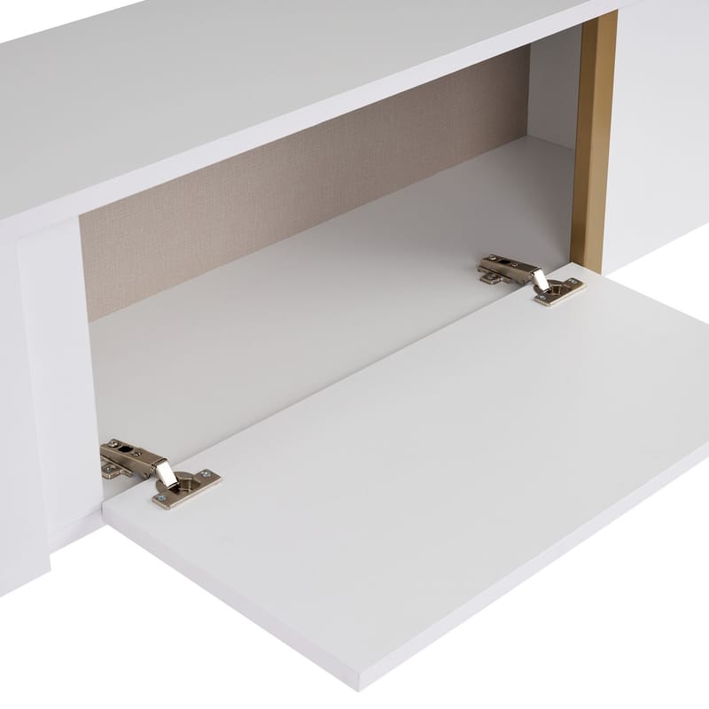 Nopira TV-bänk 180 cm - Vitt och guld - Möbler - Tv möbel & mediamöbel - Mediastativ & väggfäste