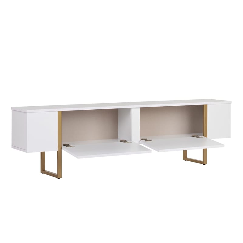 Nopira TV-bänk 180 cm - Vitt/guld - Möbler - Tv möbel & mediamöbel - TV bänk & mediabänk