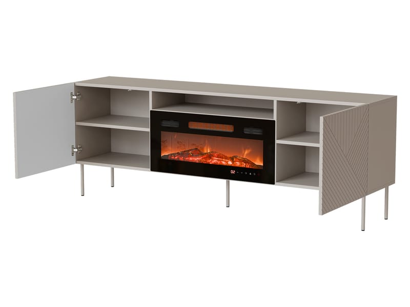 Norrs Golvstående Tv Bänk 191 cm med Förvaring i Målat Trä - Beige - Möbler - Tv möbel & mediamöbel - TV bänk & mediabänk