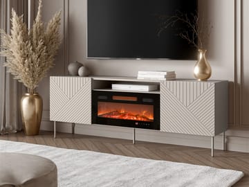 Norrs Golvstående Tv Bänk 191 cm med Förvaring i Målat Trä - Beige - Möbler - Tv möbel & mediamöbel - TV bänk & mediabänk