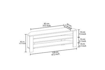 Oderzo Tv-bänk 120 cm - Ek - Möbler - Tv möbel & mediamöbel - TV bänk & mediabänk