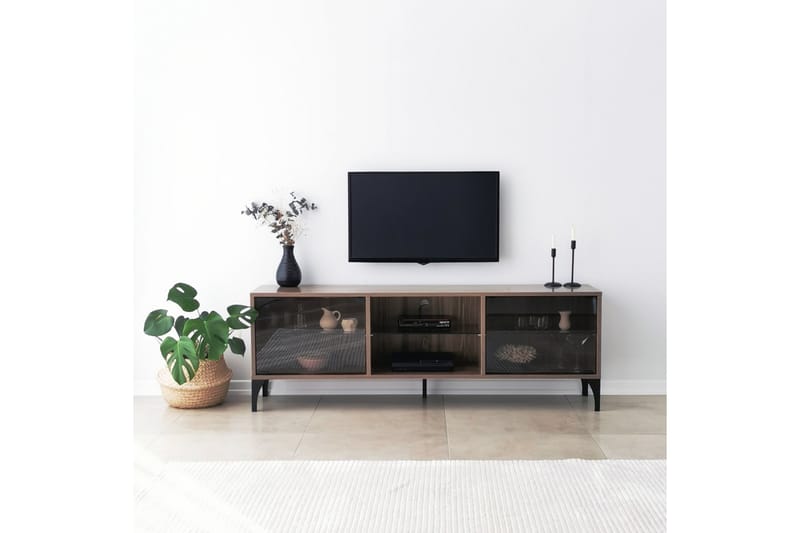 Olympos Tv-bänk 160x35 cm Brun - Hanah Home - TV bänk & mediabänk