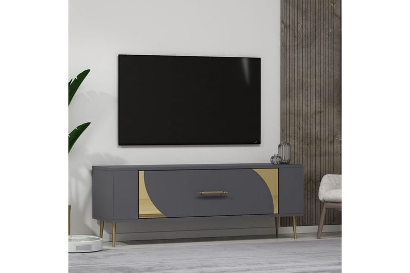 Olyra Tv-bänk 120 cm - Antracit/Guld - Möbler - Tv möbel & mediamöbel - TV bänk & mediabänk