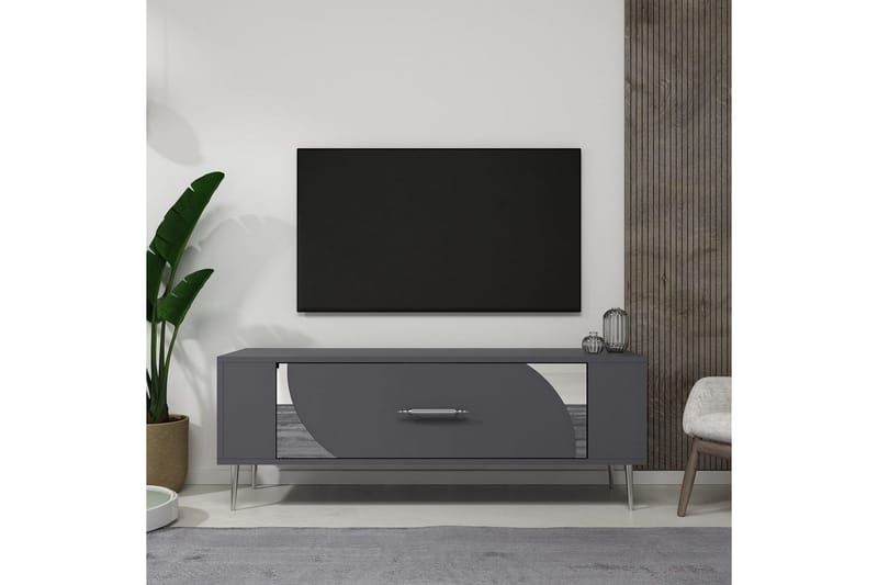 Olyra Tv-bänk 120 cm - Antracit/Silver - Möbler - Tv möbel & mediamöbel - TV bänk & mediabänk