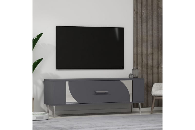 Olyra Tv-bänk 120 cm - Antracit/Silver - Möbler - Tv möbel & mediamöbel - TV bänk & mediabänk