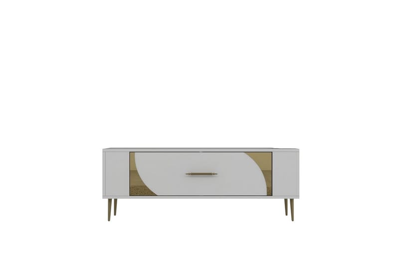 Olyra Tv-bänk 120 cm - Vit/Guld - Möbler - Tv möbel & mediamöbel - TV bänk & mediabänk
