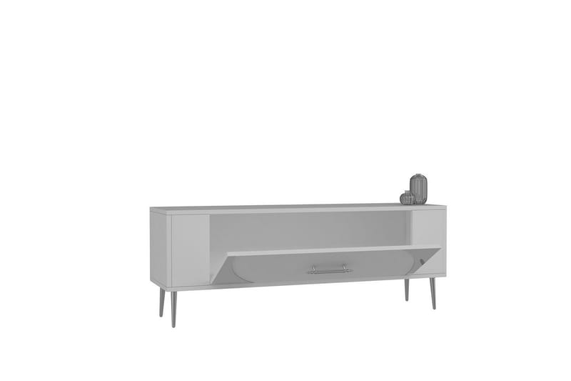Olyra Tv-bänk 120 cm - Vit/Silver - Möbler - Tv möbel & mediamöbel - TV bänk & mediabänk