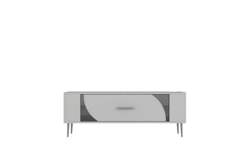 Olyra Tv-bänk 120 cm - Vit/Silver - Möbler - Tv möbel & mediamöbel - TV bänk & mediabänk