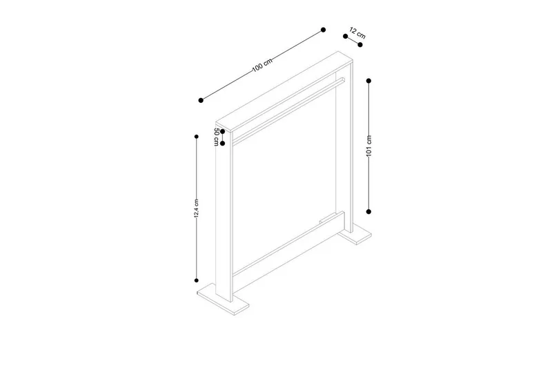 Olyric Tv-hylla 124 cm - Vit - Förvaring - Klädförvaring - Klädhängare - Klädställning