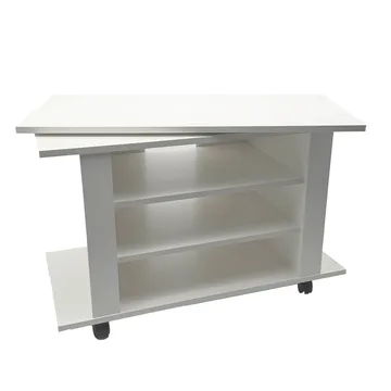 Olyricon TV-bänk 78 cm Med förvaring Rullbar - Vit och svart - Möbler - Tv möbel & mediamöbel - TV bänk & mediabänk