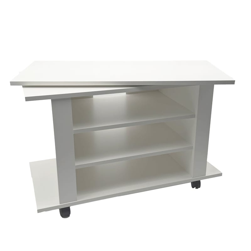 Olyricon TV-bänk 78 cm Med förvaring Rullbar - Vit och svart - Möbler - Tv möbel & mediamöbel - TV bänk & mediabänk