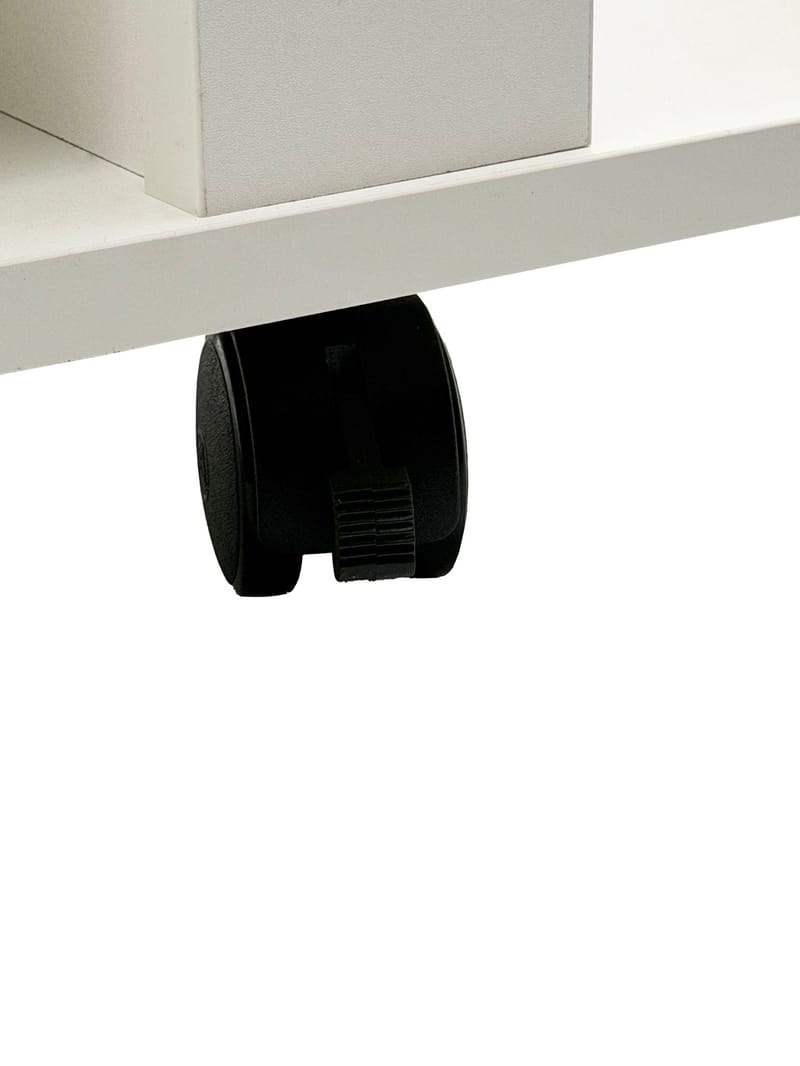 Olyricon TV-bänk 78 cm Med förvaring Rullbar - Vit och svart - M öbler - Tv möbel & mediamöbel - TV bänk & mediabänk