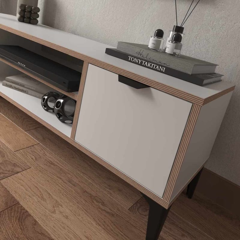 Olyros Tv-bänk 140 cm - Vit - Möbler - Tv möbel & mediamöbel - Mediastativ & väggfäste