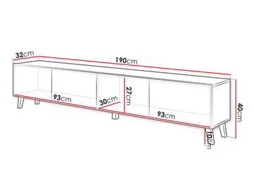 Orvik Tv-bänk 190 cm - svart - Möbler - Tv möbel & mediamöbel - TV bänk & mediabänk