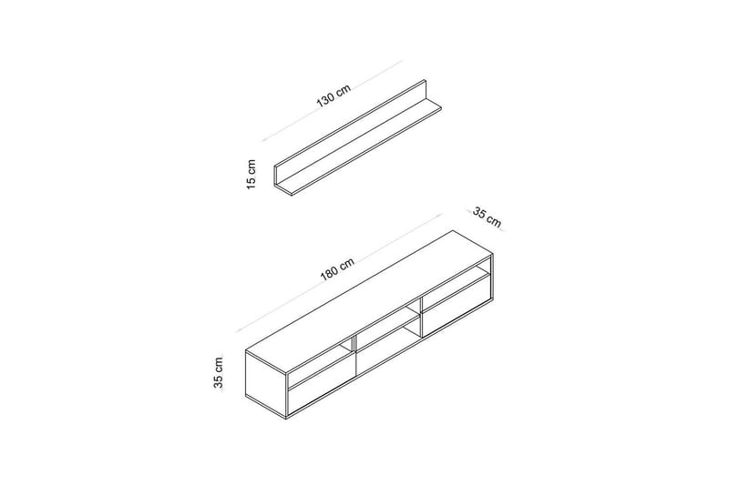 Palgrave Tv-hylla 180 cm - Ek - Möbler - Tv möbel & mediamöbel - TV hylla