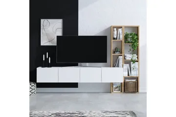 Pana Tv-möbelset 182x32 cm Vit/Brun - Hanah Home - Möbler - Tv möbel & mediamöbel - TV-möbelset