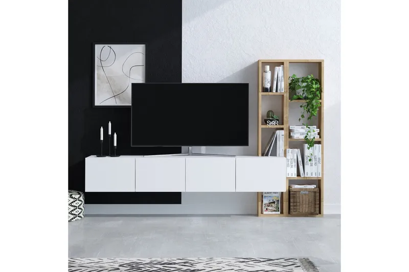 Pana Tv-möbelset 182x32 cm Vit/Brun, Hanah Home