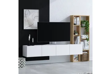 Pana Tv-möbelset 182x32 cm Vit/Brun - Hanah Home - Möbler - Tv möbel & mediamöbel - TV-möbelset