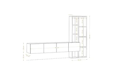 Pana Tv-möbelset 182x32 cm Vit/Brun - Hanah Home - Möbler - Tv möbel & mediamöbel - TV-möbelset