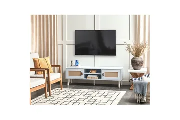 Parton Golvstående TV-bänk 140 cm med Förvaring i Målat Trä - Vit|Beige - Möbler - Tv möbel & mediamöbel - TV bänk & mediabänk
