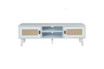 Parton Golvstående TV-bänk 140 cm med Förvaring i Målat Trä - Vit|Beige - Möbler - Tv möbel & mediamöbel - TV bänk & mediabänk