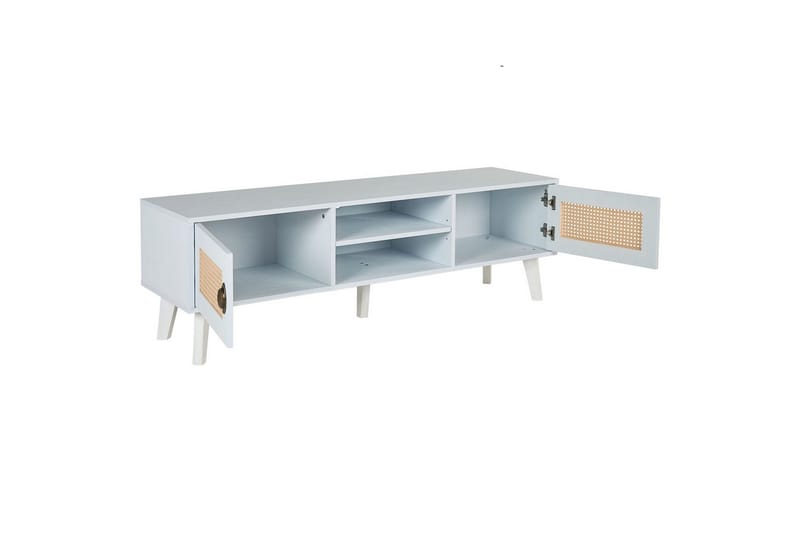 Parton Golvstående TV-bänk 140 cm med Förvaring i Målat Trä - Vit|Beige - Möbler - Tv möbel & mediamöbel - TV bänk & mediabänk