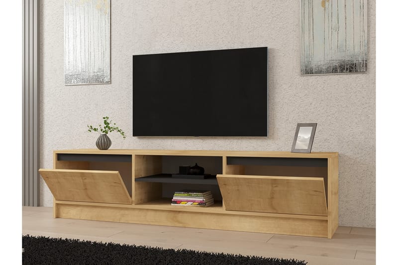 Pelen Tv-bänk 180 cm - Brun/Ek/Antracit - Möbler - Tv möbel & mediamöbel - TV bänk & mediabänk