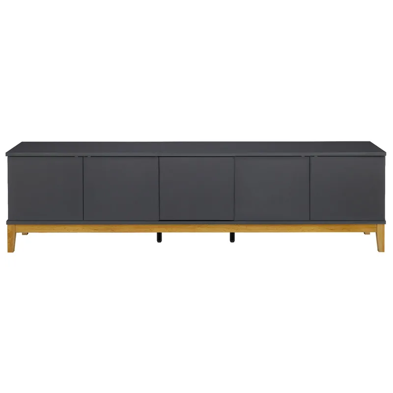 Pelle Tv-bänk 200 cm - Grå / Wotan-ek - Möbler - Tv möbel & mediamöbel - TV bänk & mediabänk