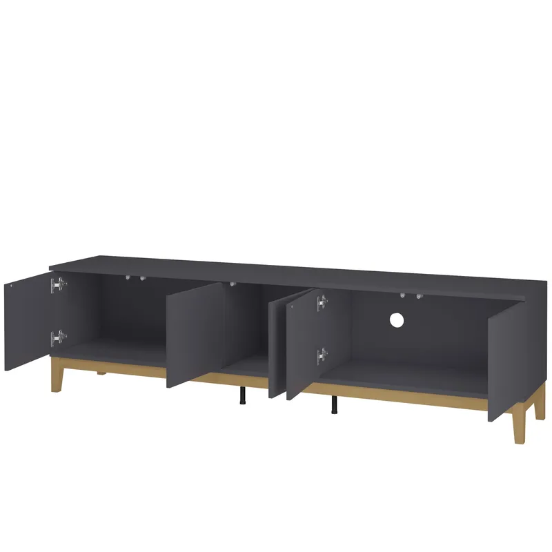 Pelle Tv-bänk 200 cm - Grå / Wotan-ek - Möbler - Tv möbel & mediamöbel - TV bänk & mediabänk