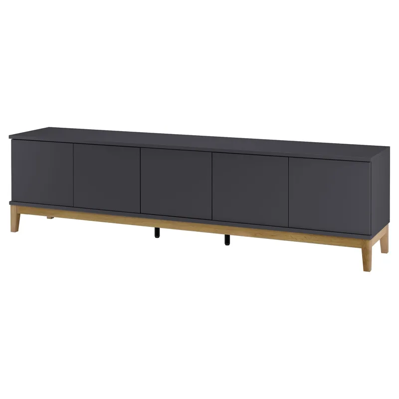 Pelle Tv-bänk 200 cm, Grå / Wotan-ek
