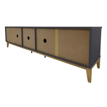 Pelle Tv-bänk 200 cm - Grå / Wotan-ek - Möbler - Tv möbel & mediamöbel - TV bänk & mediabänk