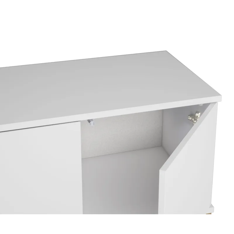 Pelle Tv-bänk 200 cm - Vit/Wotan-ek - Möbler - Tv möbel & mediamöbel - TV bänk & mediabänk
