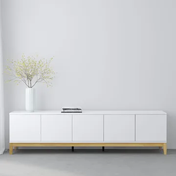 Pelle Tv-bänk 200 cm - Vit/Wotan-ek - Möbler - Tv möbel & mediamöbel - TV bänk & mediabänk