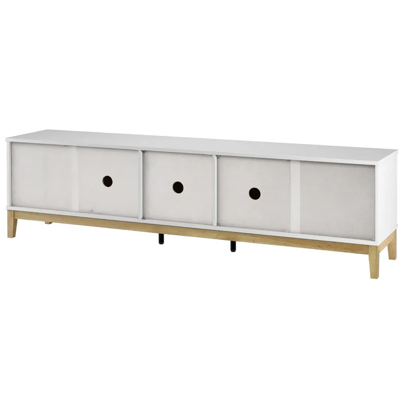 Pelle Tv-bänk 200 cm - Vit/Wotan-ek - Möbler - Tv möbel & mediamöbel - TV bänk & mediabänk
