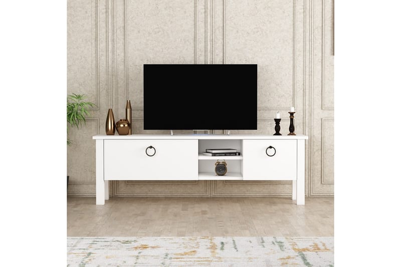 Perrenmies Tv-bänk 140x35 cm Vit - Hanah Home - TV bänk & mediabänk