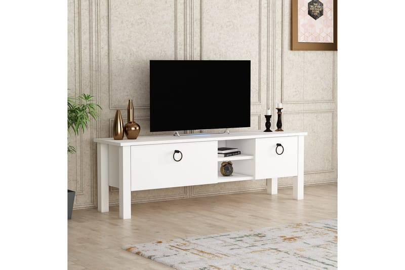 Perrenmies Tv-bänk 140x35 cm Vit - Hanah Home - TV bänk & mediabänk