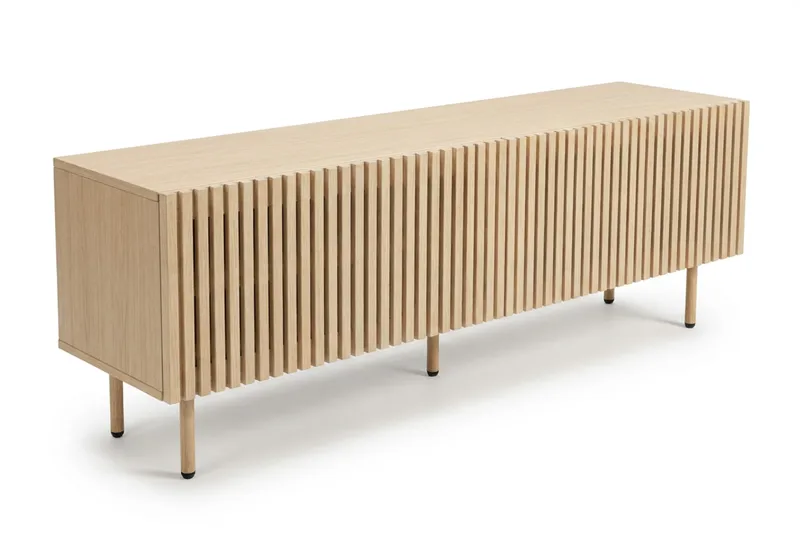 Peyra Ribbad Tv-bänk 160 cm - Natur - Möbler - Tv möbel & mediamöbel - TV bänk & mediabänk