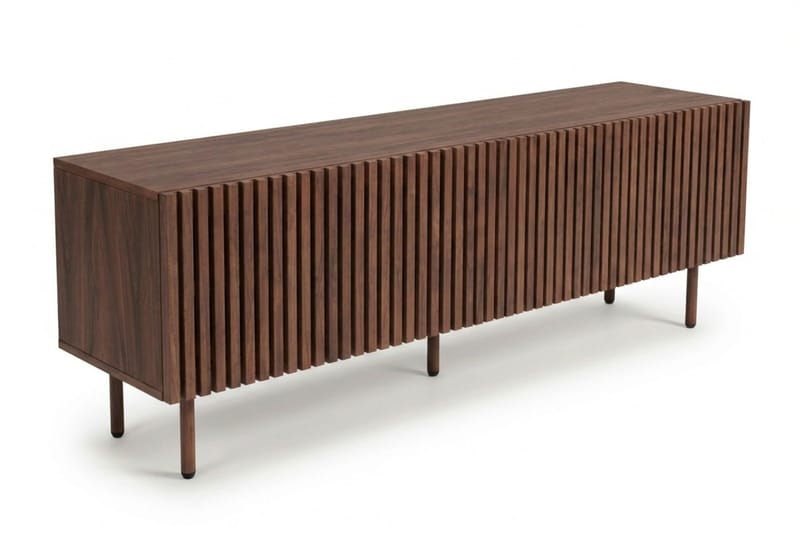 Peyra Ribbad Tv-bänk 160 cm - Valnöt - Möbler - Tv möbel & mediamöbel - TV bänk & mediabänk