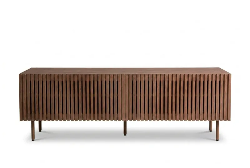 Peyra Ribbad Tv-bänk 160 cm, Valnöt