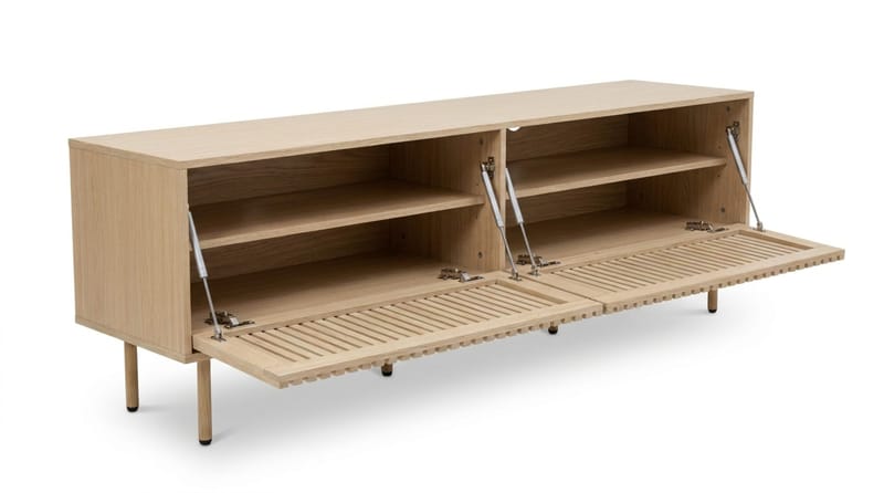 Peyra Ribbad Tv-bänk 200 cm - Natur - Möbler - Tv möbel & mediamöbel - TV bänk & mediabänk