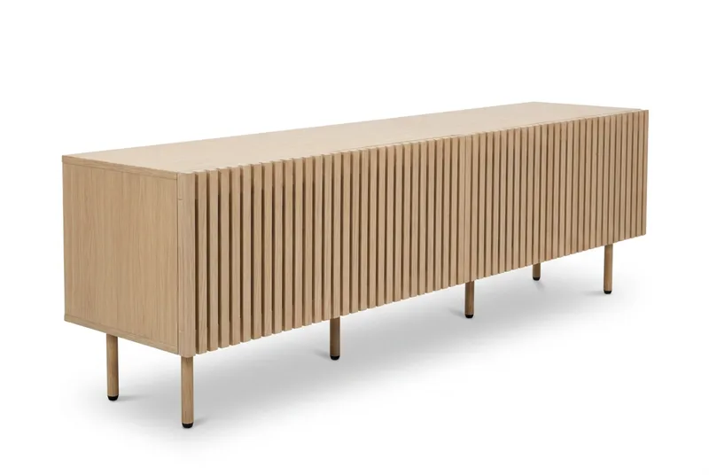 Peyra Ribbad Tv-bänk 200 cm - Natur - Möbler - Tv möbel & mediamöbel - TV bänk & mediabänk