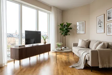 Peyra Ribbad Tv-bänk med Förvaring 200 cm - Valnöt - Möbler - Tv möbel & mediamöbel - TV bänk & mediabänk