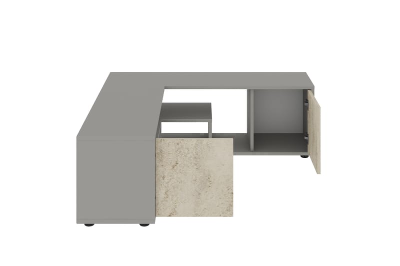 Pienk Tv-bänk 125 cm - Grå/Travertin - Möbler - Tv möbel & mediamöbel - TV bänk & mediabänk
