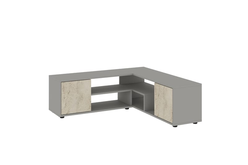 Pienk Tv-bänk 125 cm - Grå/Travertin - Möbler - Tv möbel & mediamöbel - TV bänk & mediabänk